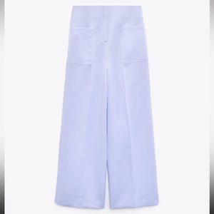 NWT Zara Wide Leg High Waisted Satin Effect Pants in xs